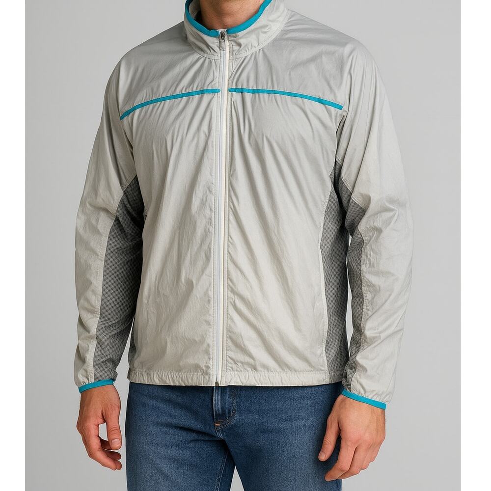 Merrell Selectdry Mens Gray Nylon Lightweight Full Zip Jacket Medium